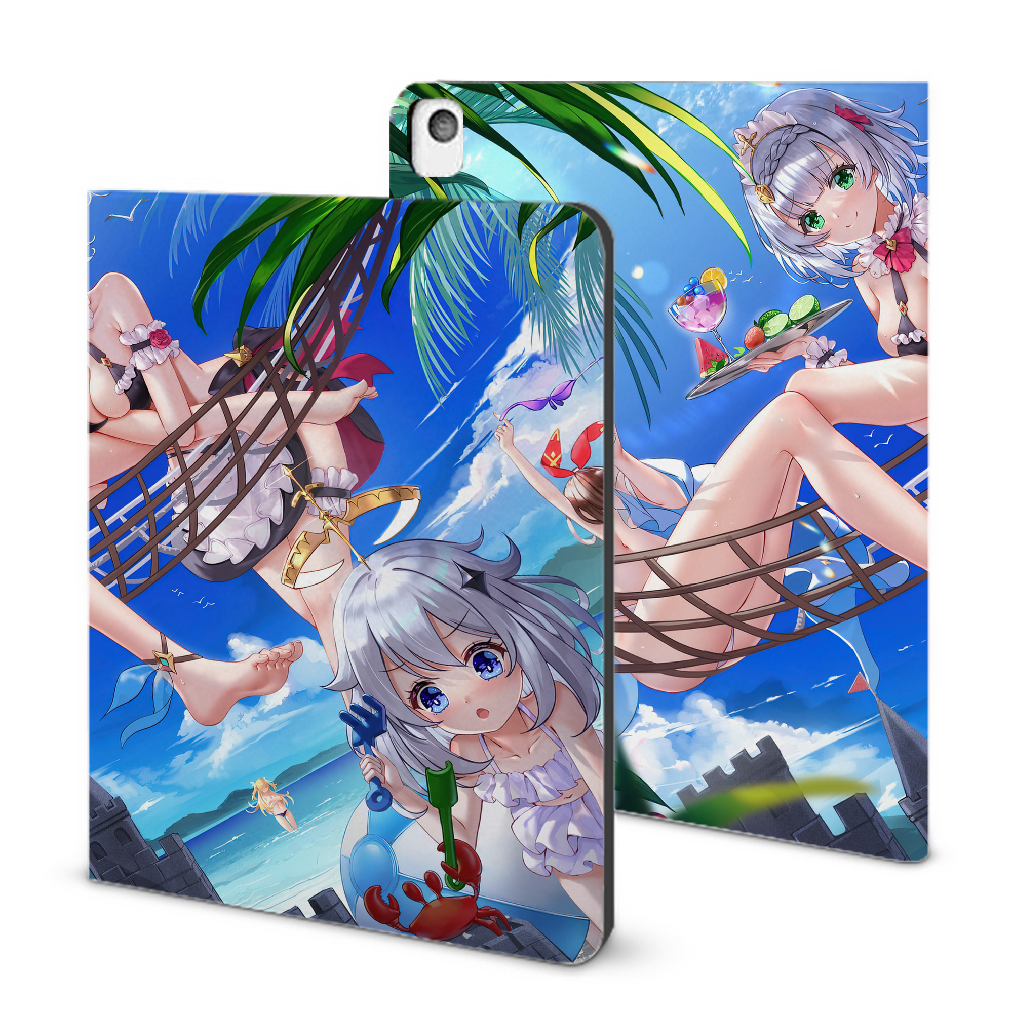 げんし神 genshin IPadケース ペンホルダー付き ブックスタイルデザイン